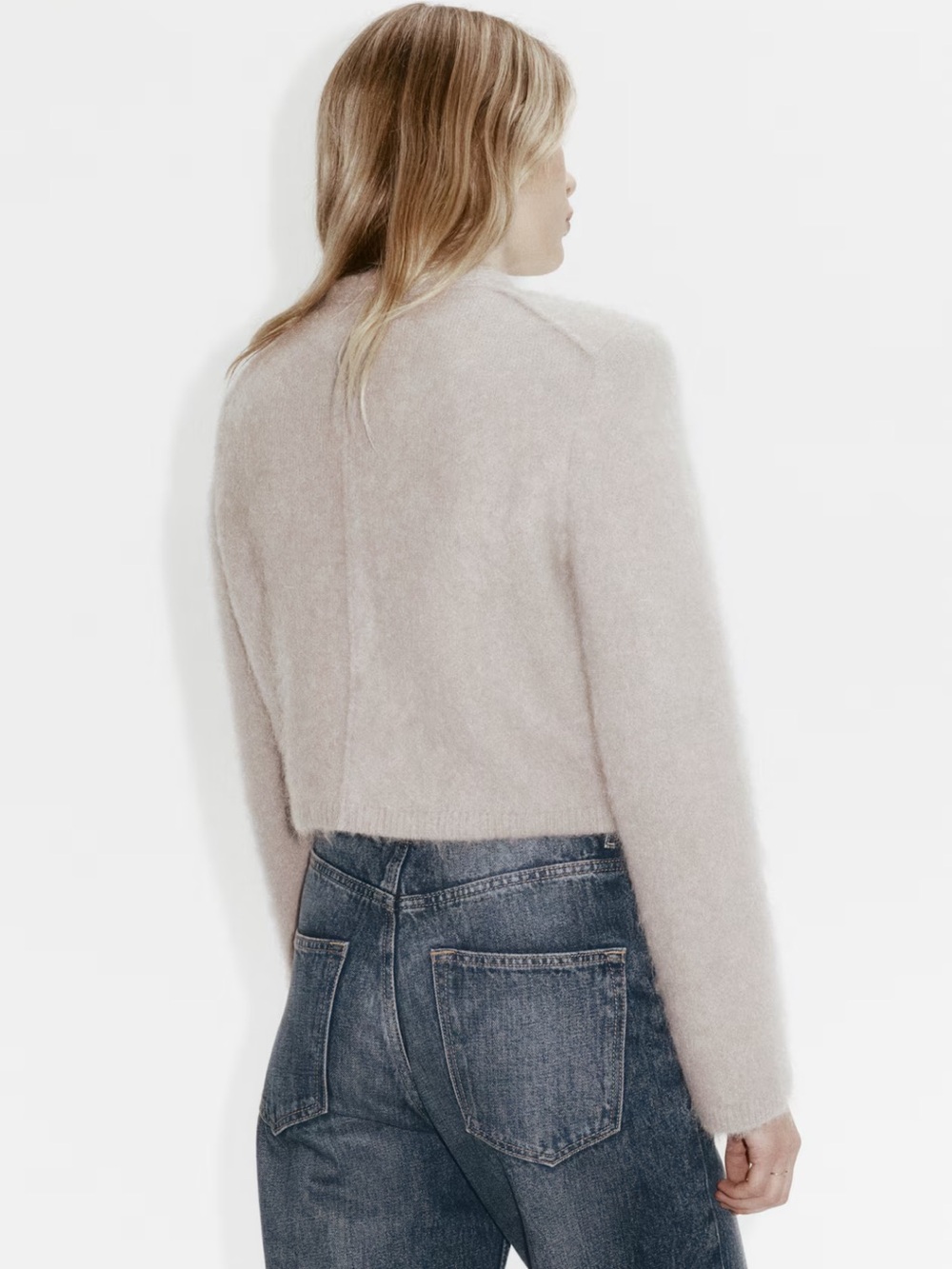 New H&M Mohair Blend Button-Front Cropped Cardigan - Picture 3 of 4